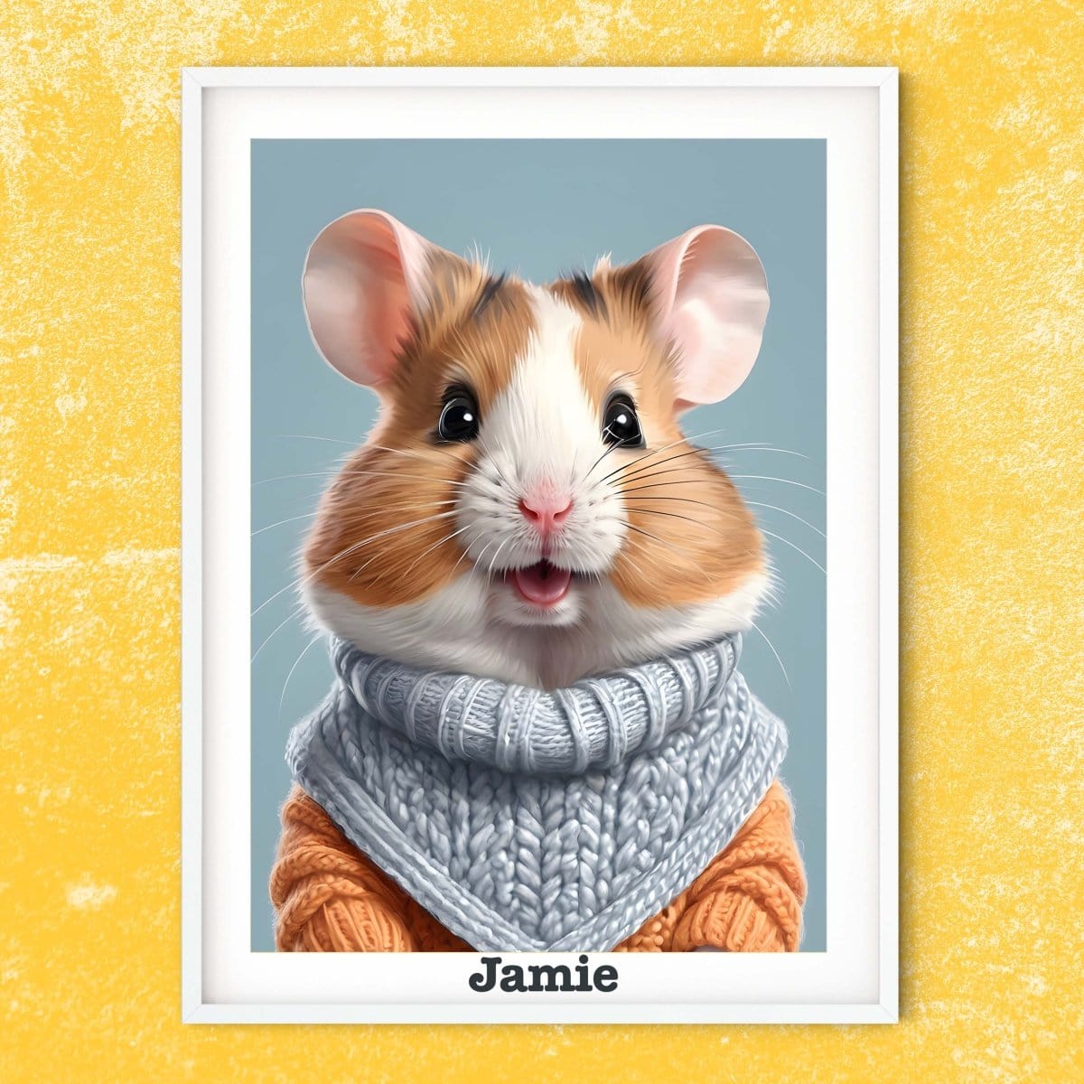 Hamster print, personalised name nursery prints