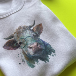 Baby Highland Cow Shirt, Highland cow baby grow bodysuit