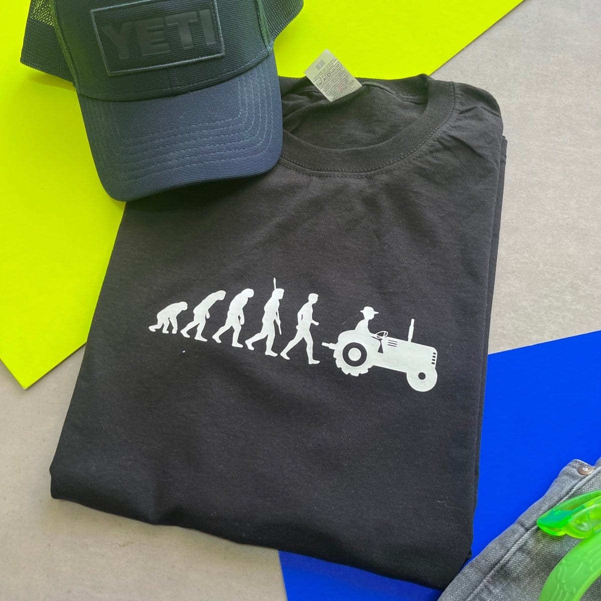 Darwin’s Evolution of Farmer unisex T Shirt, farm Shirts