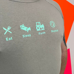 Eat sleep farm repeat unisex Farmer Shirt, minimalist farming T Shirt
