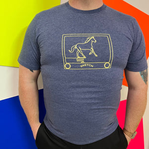 Horse t shirt Etch & Sketch toy farm Shirt, line art horse shirt