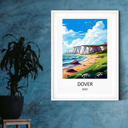 Dover Coast Kent travel posters UK coastal prints