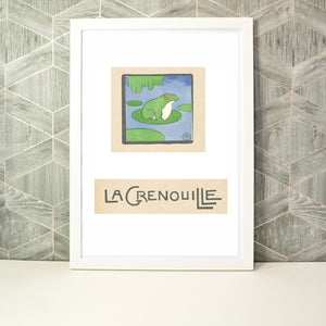 French children's frog print, la grenuille nursery print french animal prints