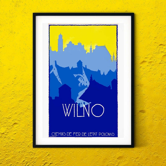 Vilnus Lithuania 'Wilno' Travel Print, Vintage travel poster