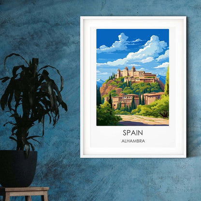 Spain Alhambra modern travel print graphic travel poster