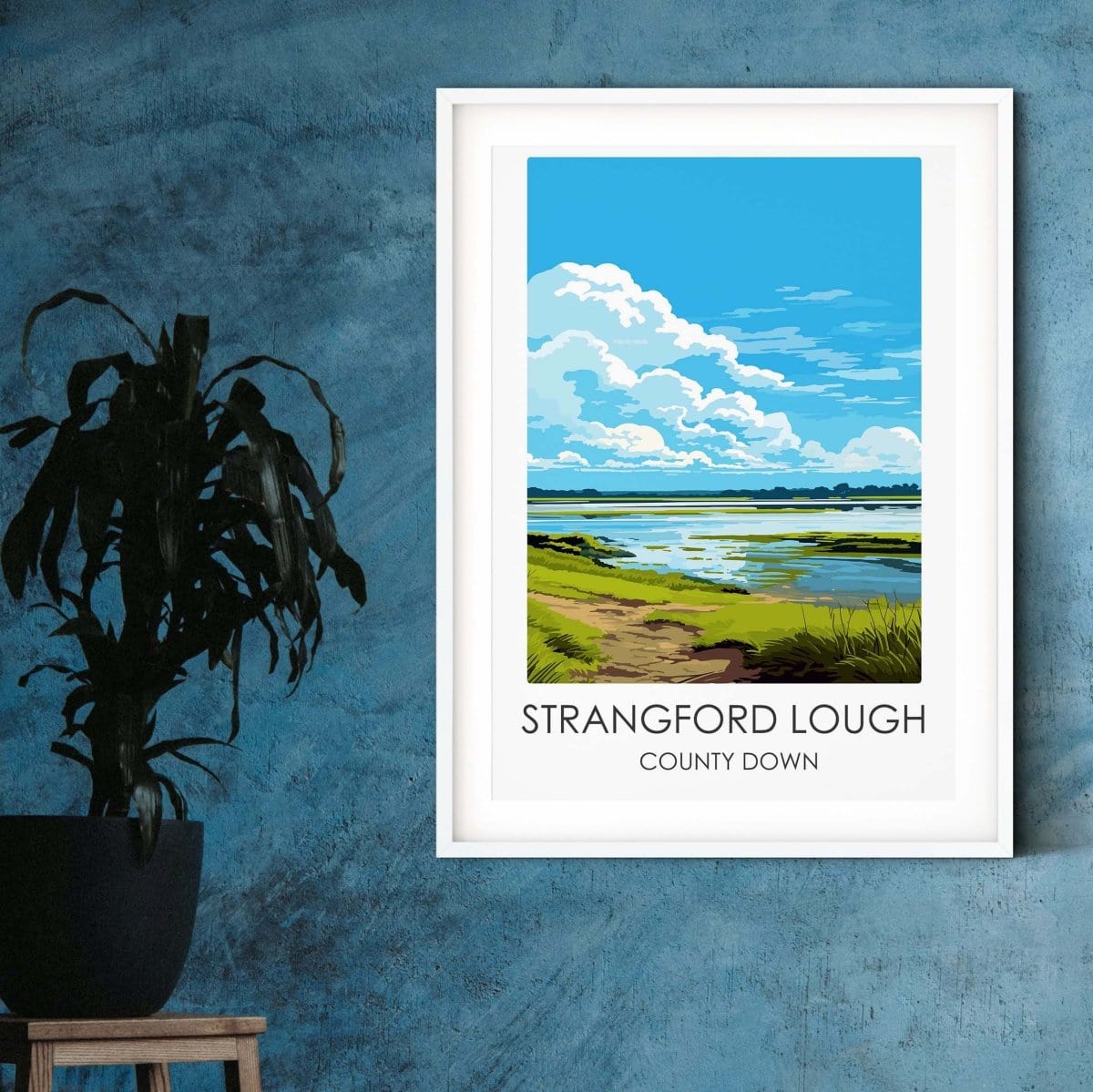 Strangford Lough travel posters UK Northern Ireland landscape print
