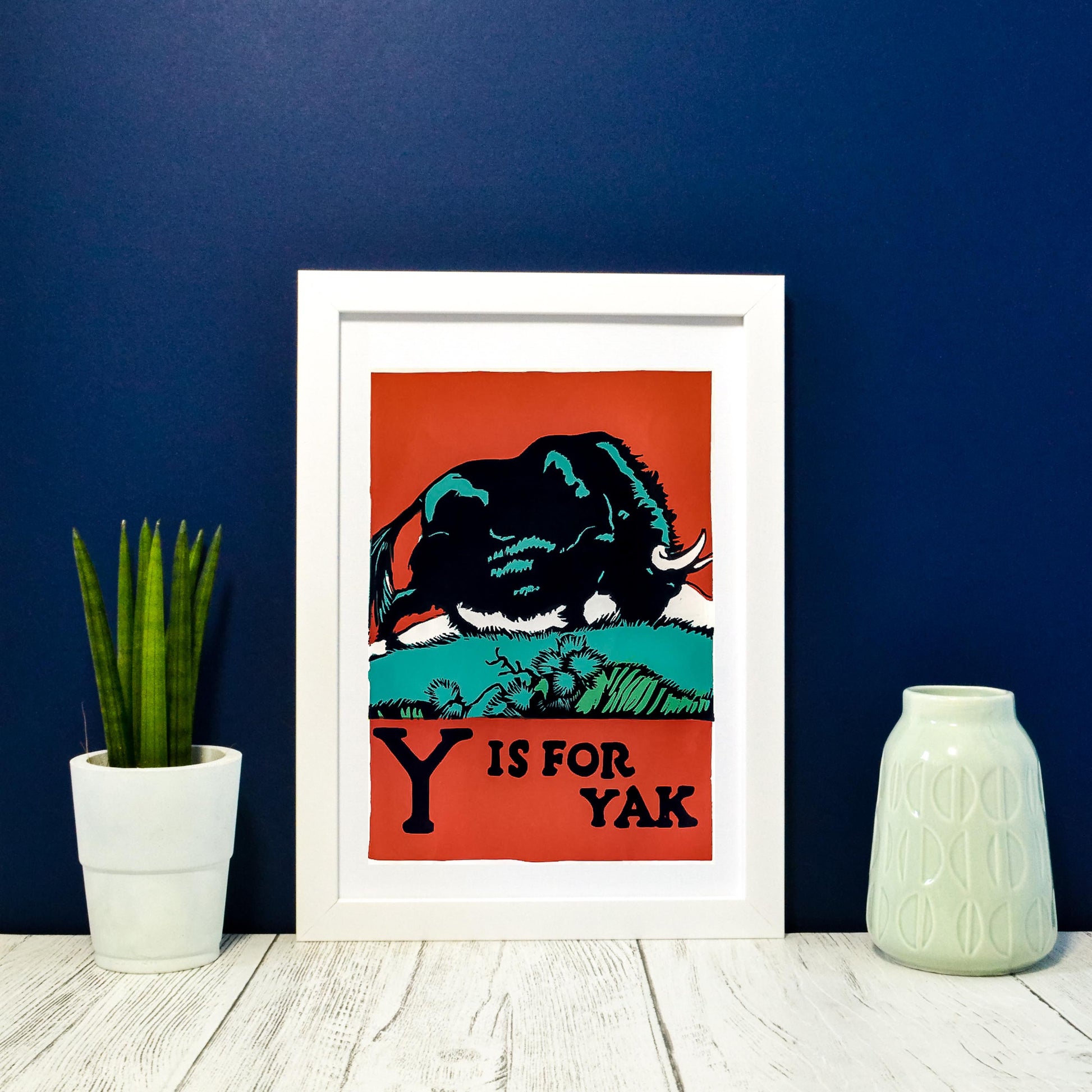Y is for Yak print, animal alphabet abc print - children's letter Y print nursery art Alphabet Prints