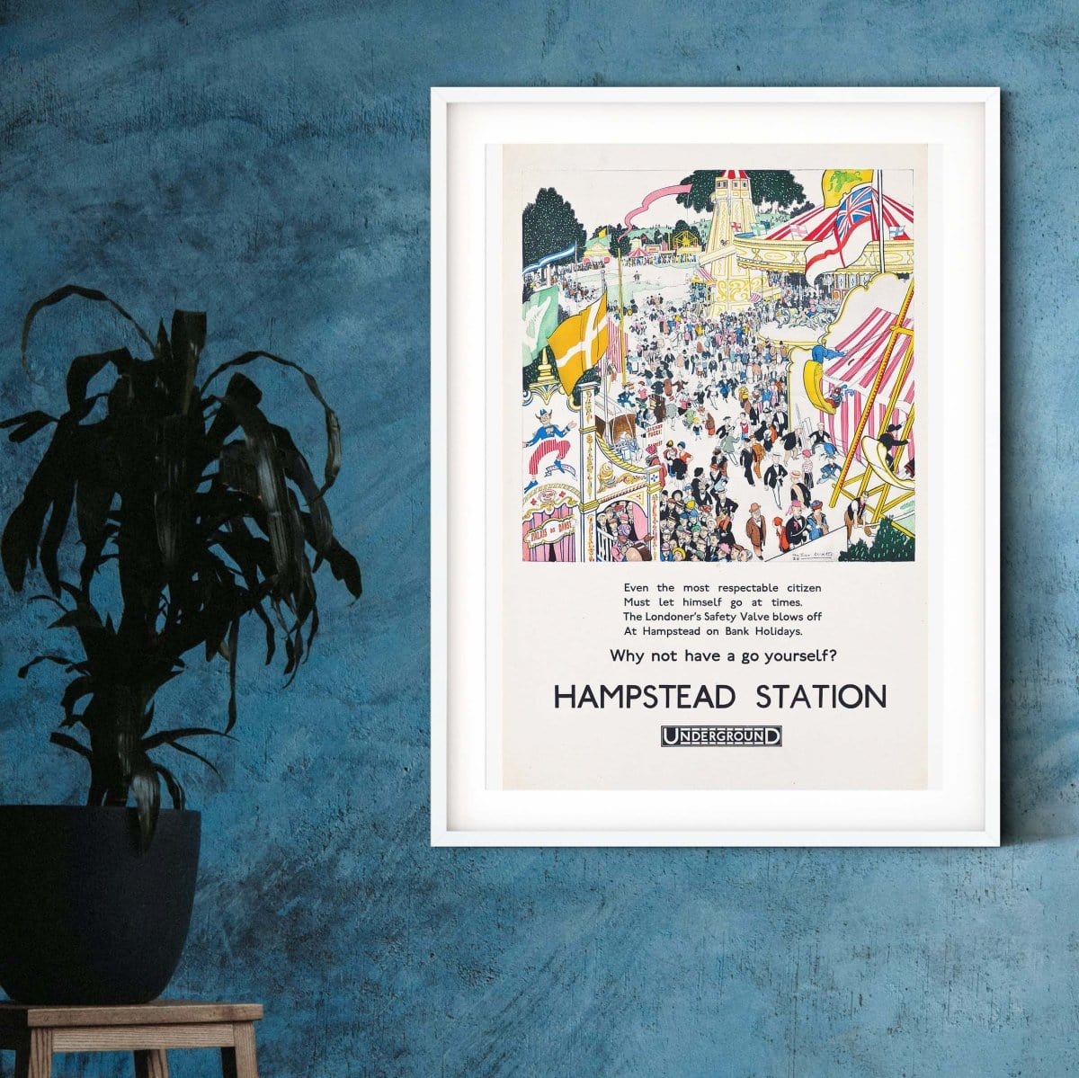 London Underground Art Deco travel posters, Hampstead travel print