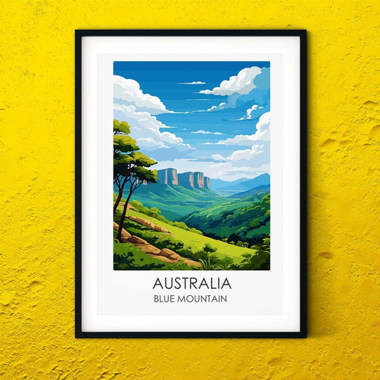 Australia Blue Mountain modern travel print graphic travel poster