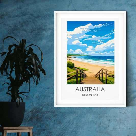 Australia Byron Bay modern travel print graphic travel poster