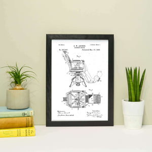 Barbers chair patent print, barbers chair print patent print