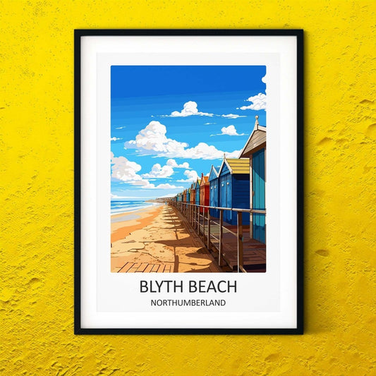 Blyth Beach Hut Prints travel posters UK Northumberland prints