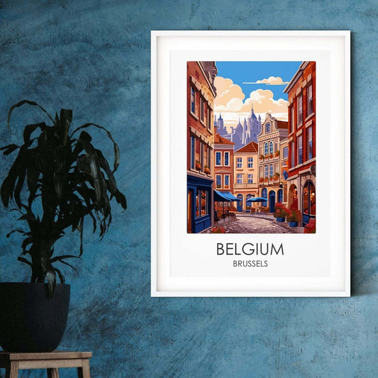 Belgium Brussels Modern Travel Print