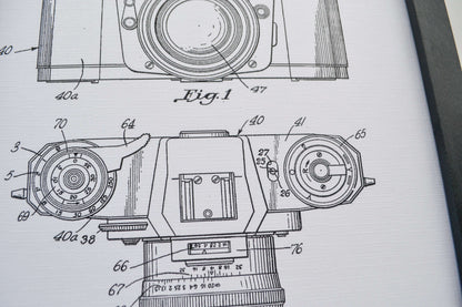 Camera patent art print, camera print photographer gift Patent Prints