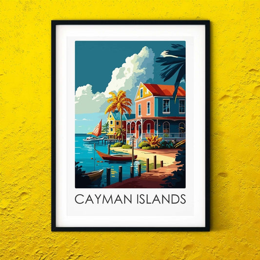 Cayman Islands modern travel print graphic travel poster