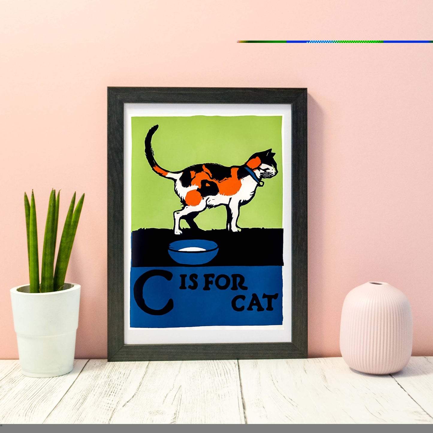 C is for Cat print, letter C animal alphabet cat poster nursery prints alphabet prints