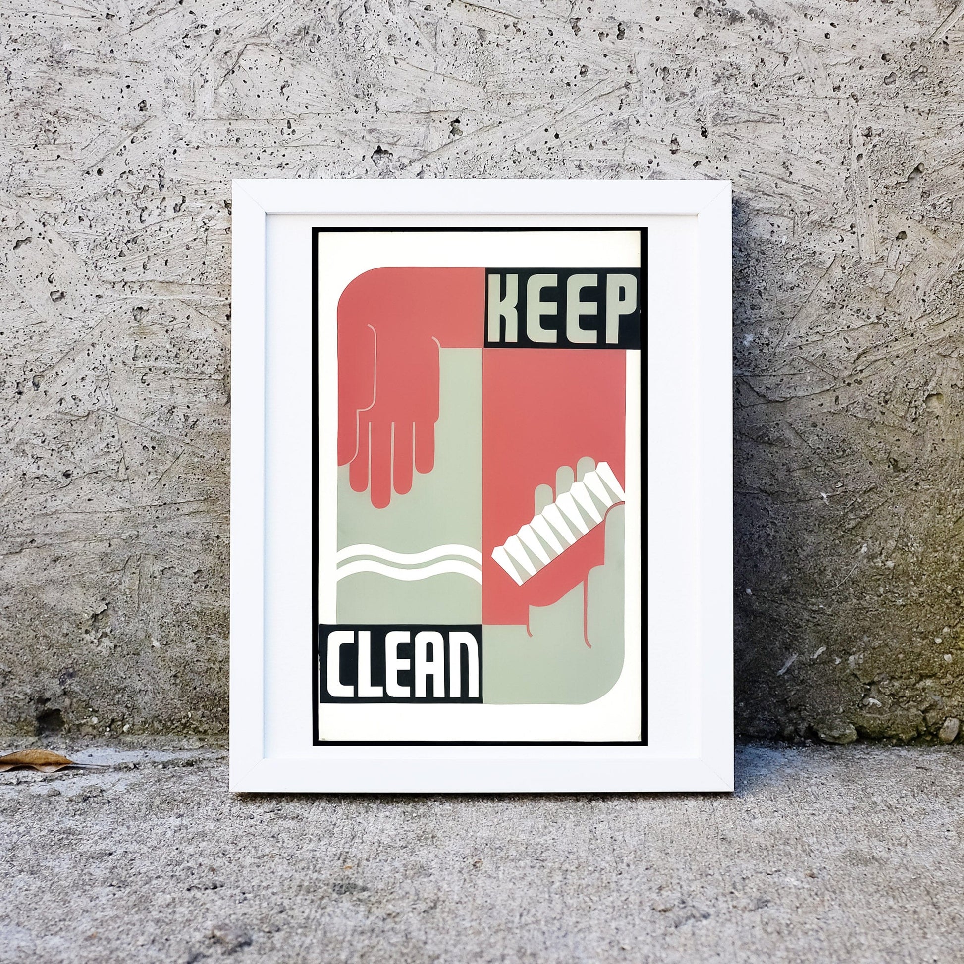 keep clean health poster print vintage prints
