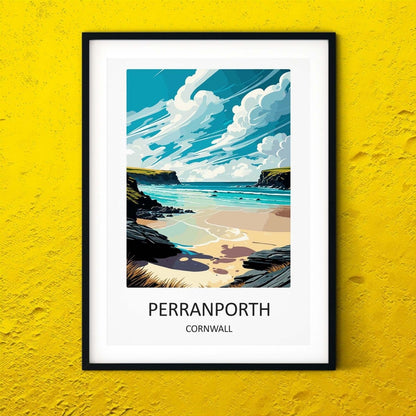 Cornwall Perranporth travel posters UK destination Cornwall prints