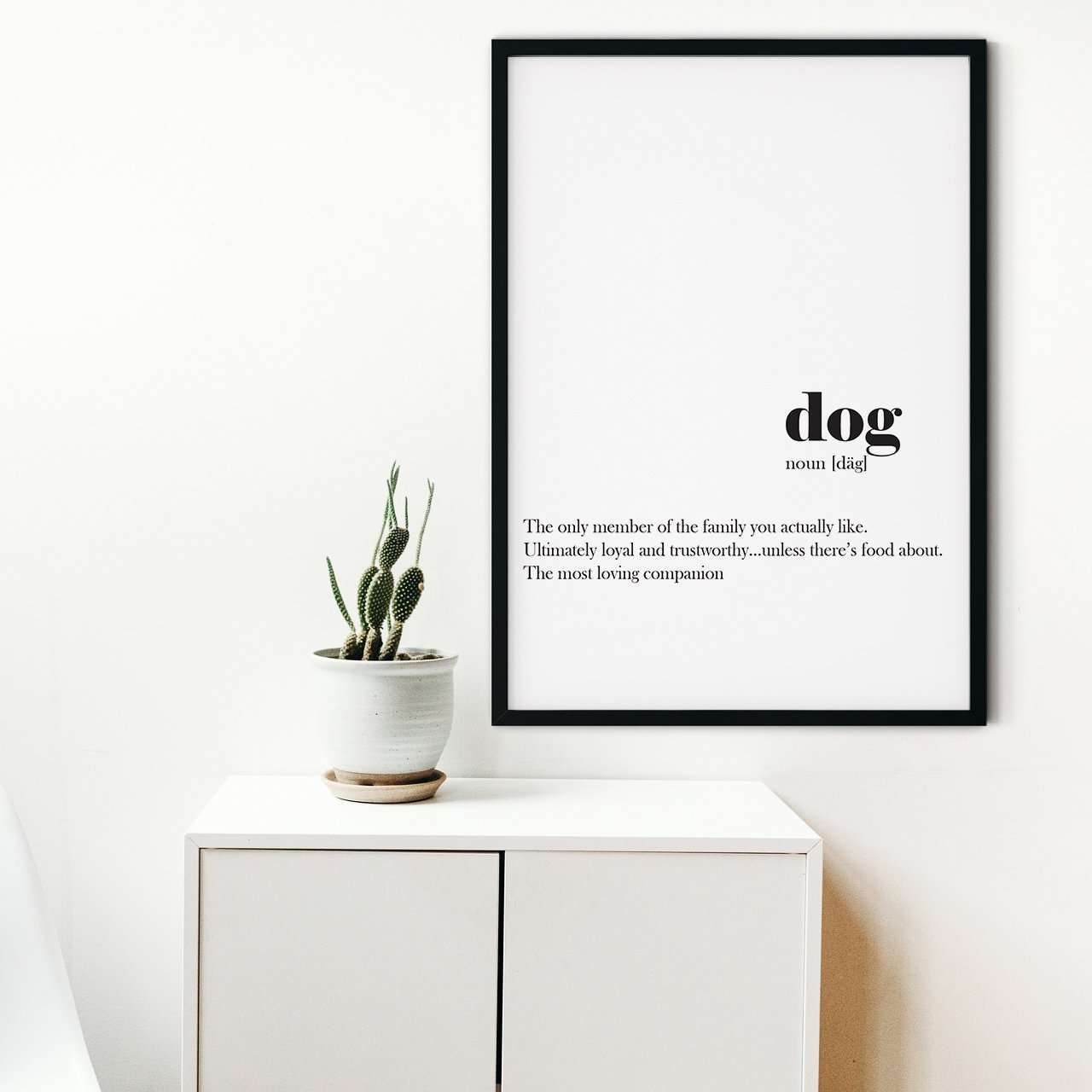 Dog framed definition quote print, dog art print quote prints