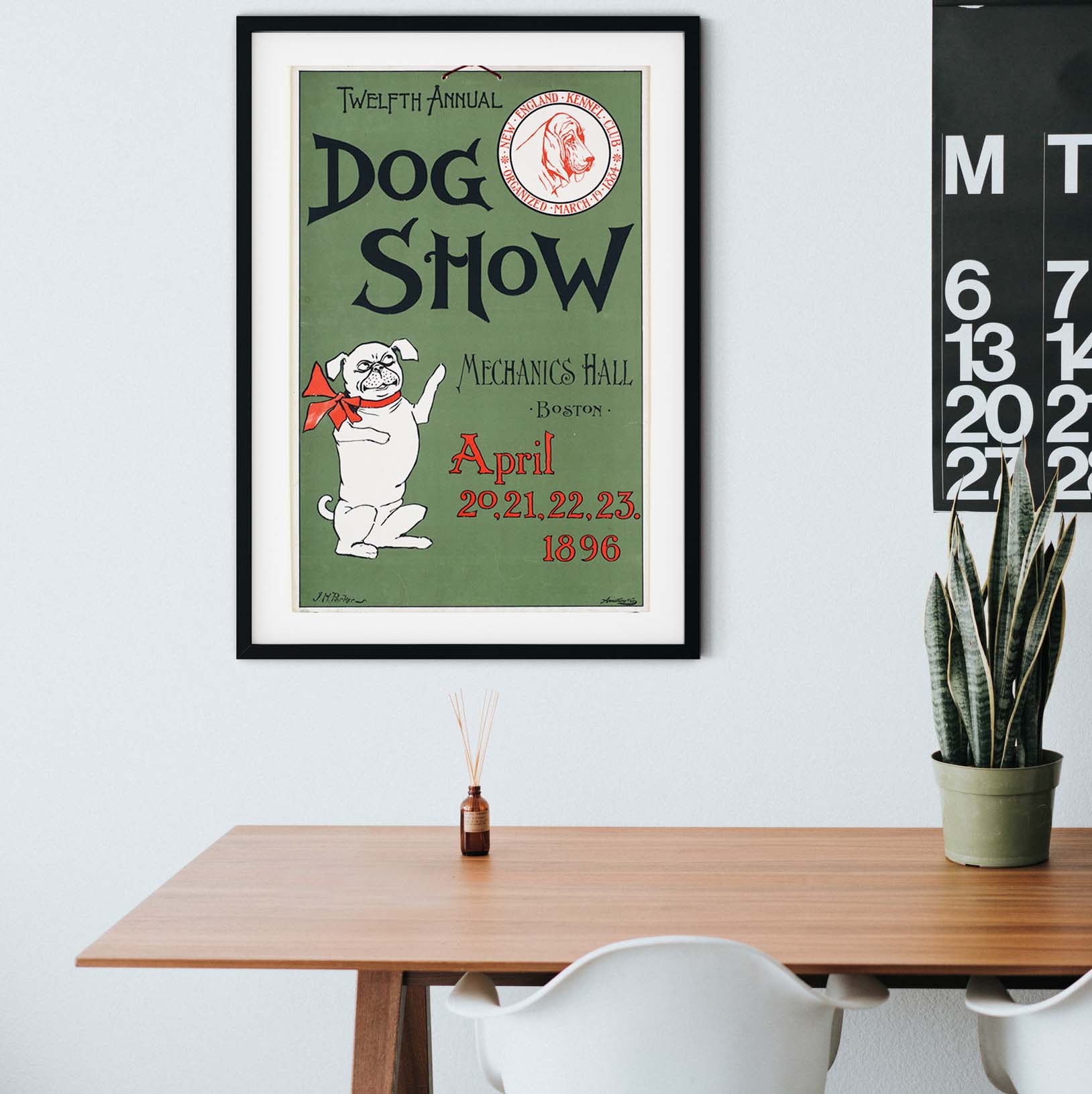 Antique Advertising Print Boston dog show, vintage dog print Vintage Advertising Prints
