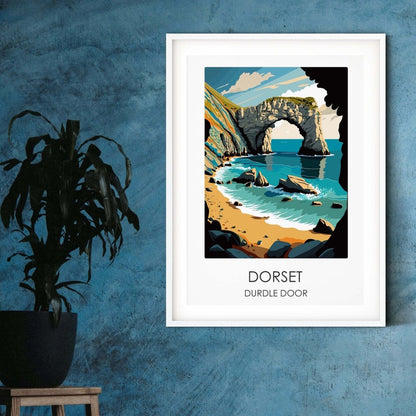 Durdle Door travel posters UK destination Dorset prints