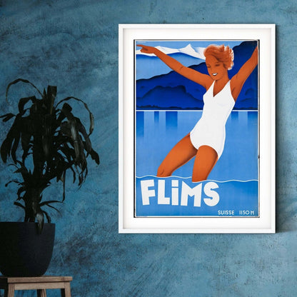 Films Swiss Advertising Print, art deco poster