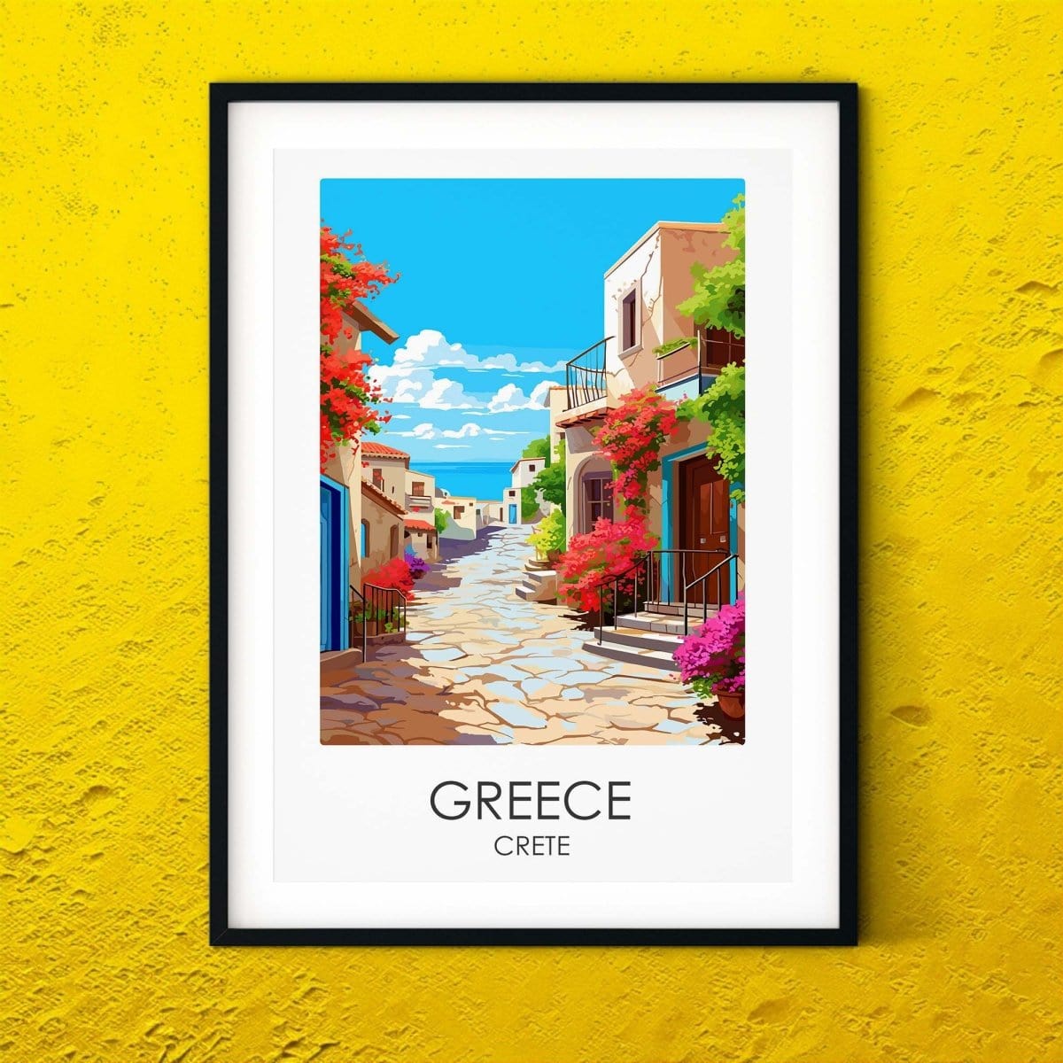 Greece Crete modern travel print graphic travel poster