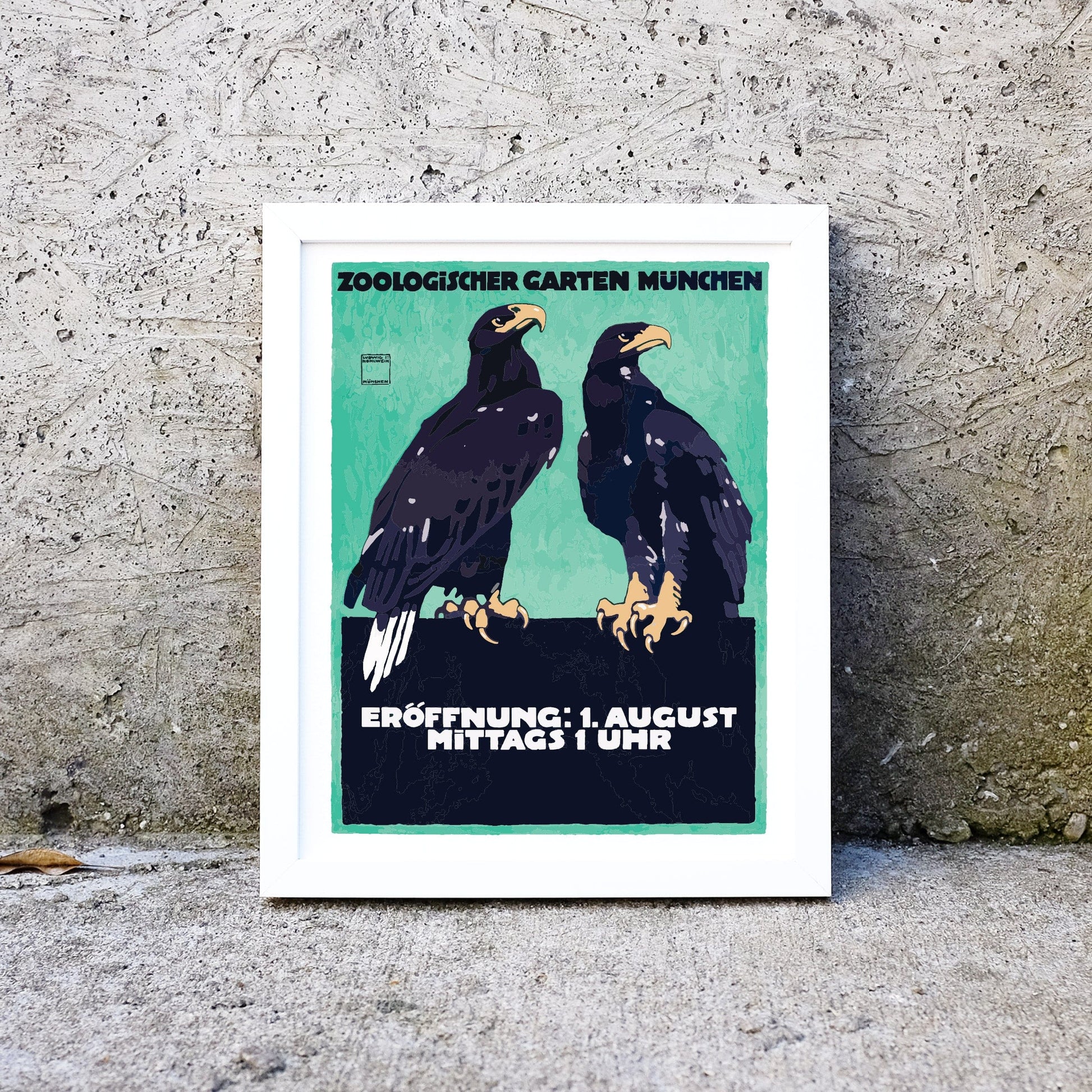 Zoologischer Garten Munchen vintage eagle zoo poster Vintage Advertising Prints