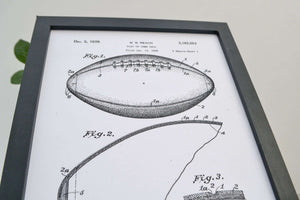 1939 Football patent, Framed patent wall art poster sports ball print Patent Prints