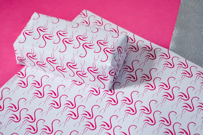 Pink Flamingo Wrapping Paper gift tag Set, Luxury Gift Wrap