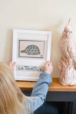 French Childrens La Tortue Tortoise nursery Print
