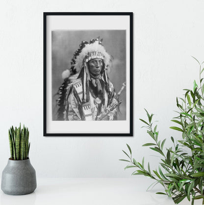 Framed Vintage Photography Print, Native American man print, art native american print, american indian print, antique print A5 A4, A3, A2