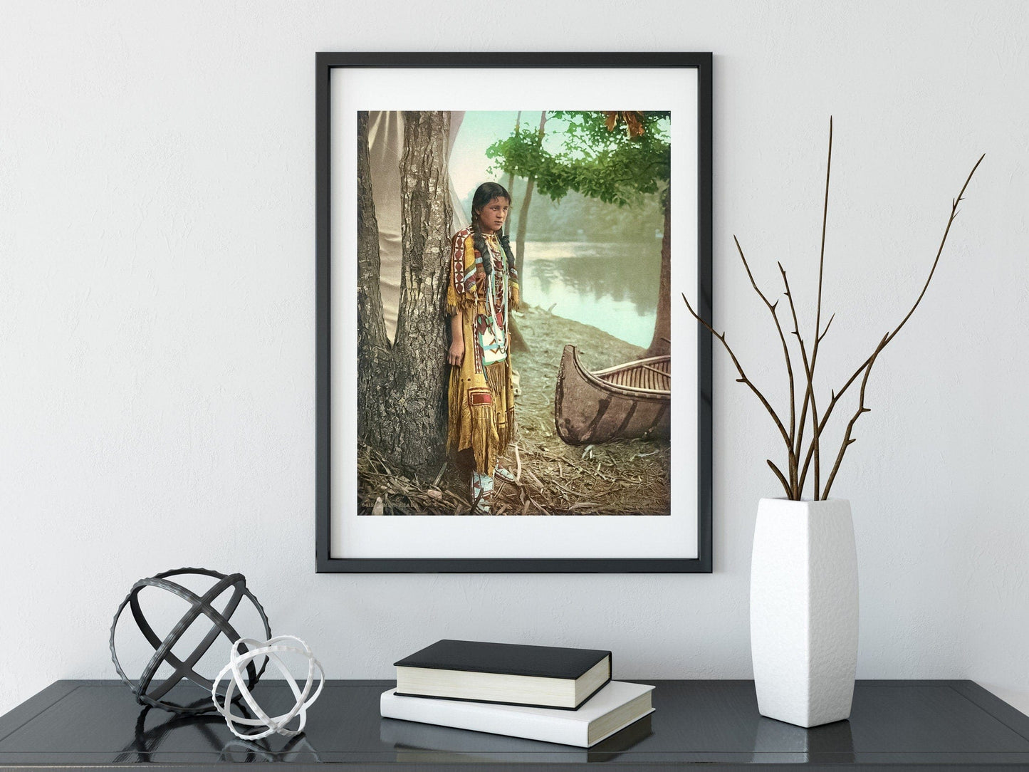 Framed Vintage Photography Print, Native American woman print, art native american print, american indian print, antique print A5 A4, A3, A2