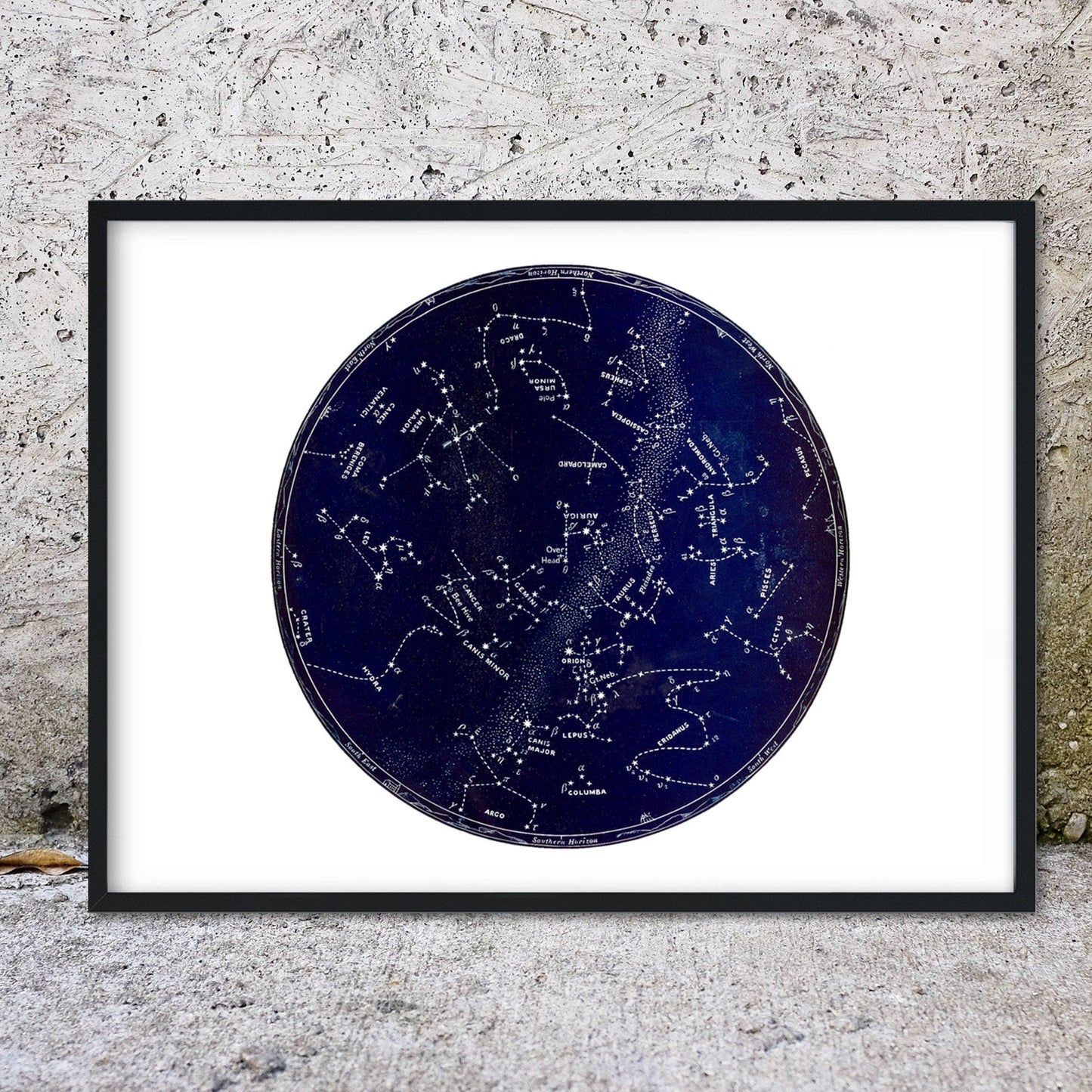 Framed Star Map print, antique stars chart - 1911 vintage star chart, astronomy celestial constellation star poster wall art A5, A4, A3, A2 Vintage Prints