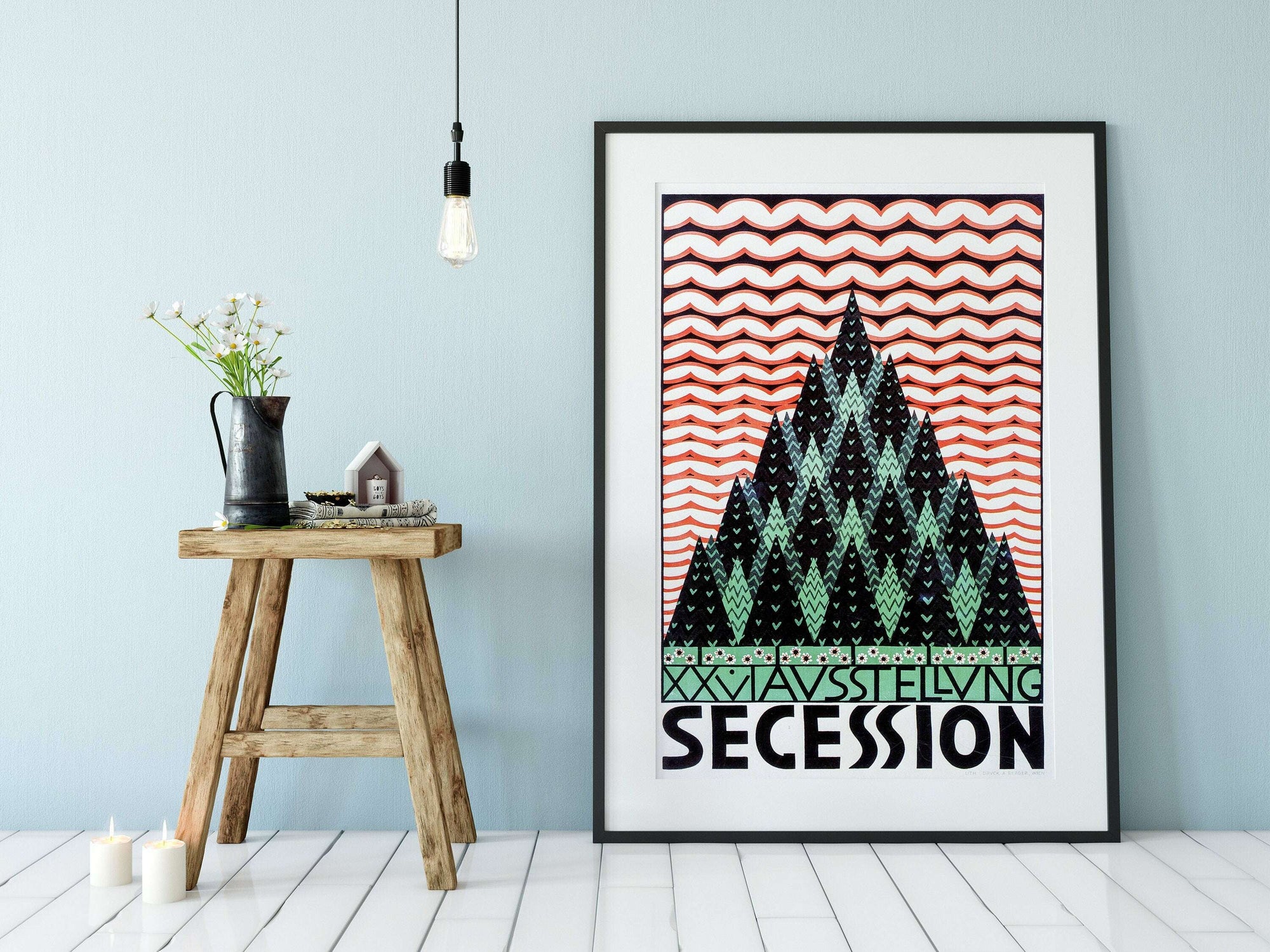 Bauhaus poster Exhibition Advert print, Trees on a Mountain print