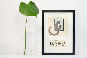 Framed Vintage Monkey Prints, French Childrens monkey Nursery print, Animal Print, Monkey print, A2 A3 A4 A5 french animal prints