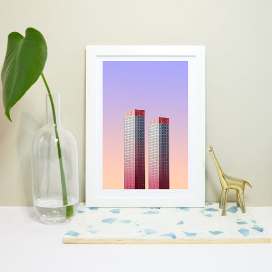 Bright Architecture framed print abstract art print