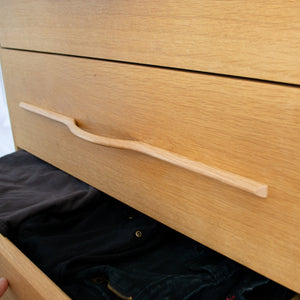 Curved Oak Handles, Wooden handle for wardrobe or drawers