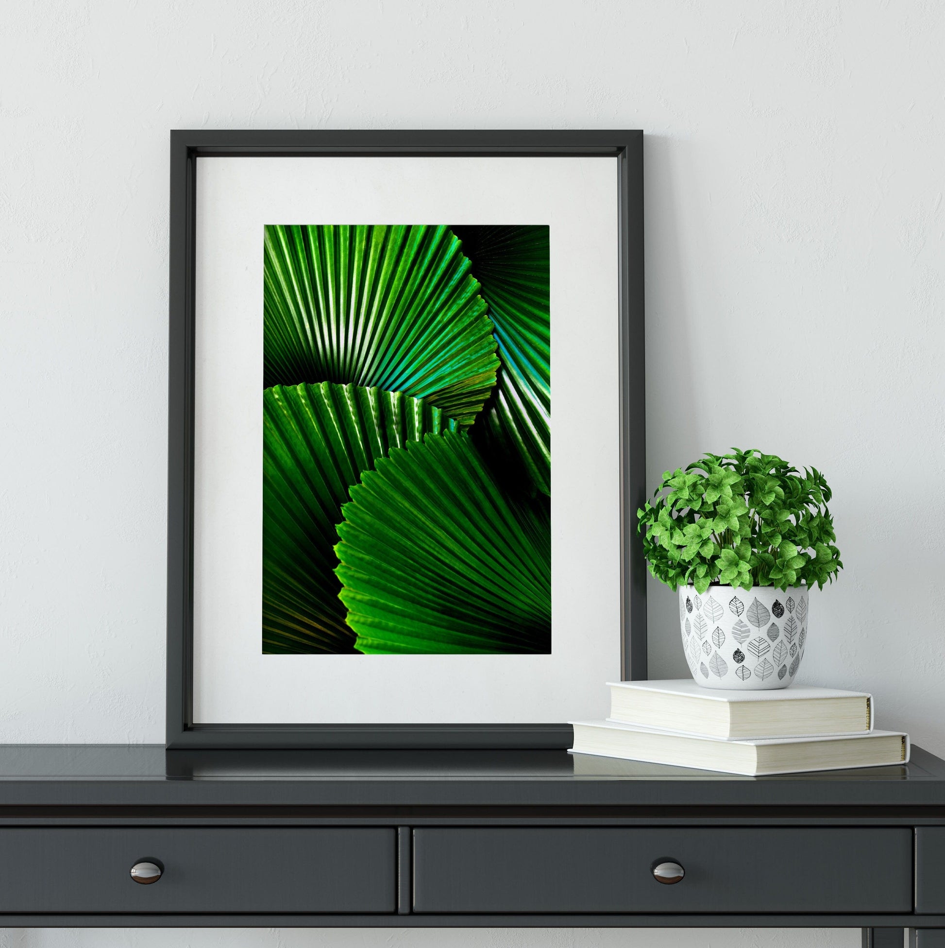 Framed tropical leaf Print, abstract leaf photography textures botanical print, tropical leaf, green close up leaf framed print Photography Prints