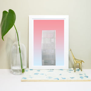 Bright Architecture framed print, urban city photography, apartment decor abstract art modern architecture high-rise building print