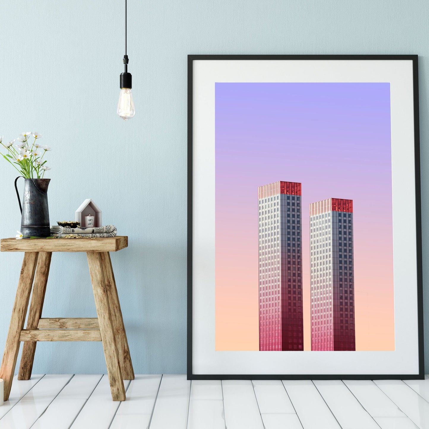 Bright Architecture framed print abstract art print