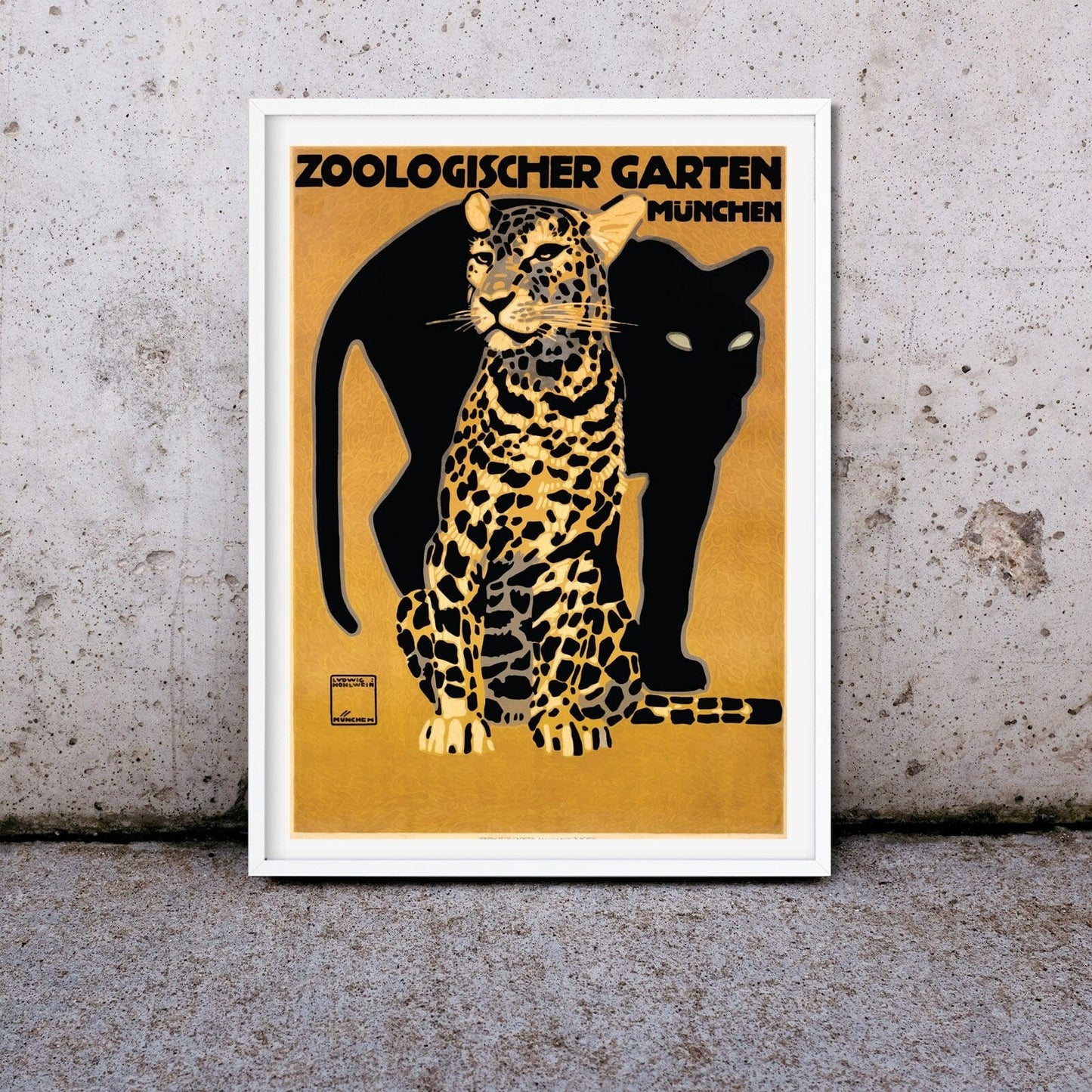 Digital Download vintage advertising zoo poster leopard prints download