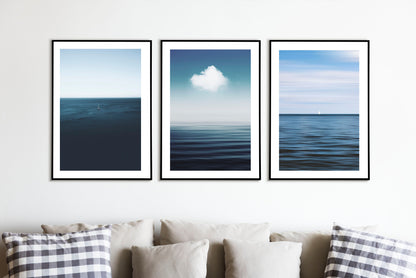 Relaxing Ocean Print, blue water photography Calm Water Print Smooth Ocean Print, Chill Landscape Horizon calm sea printPrint Photography Prints