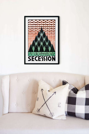Bauhaus poster Exhibition Advert print, Trees on a Mountain print