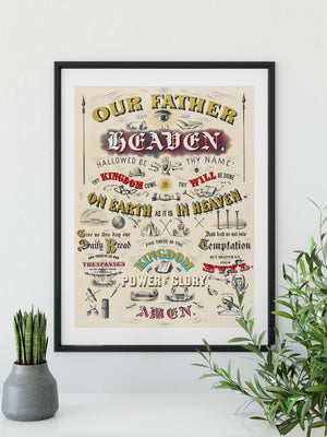 Lord's Prayer Christian prints, Our Father Christian Wall Art