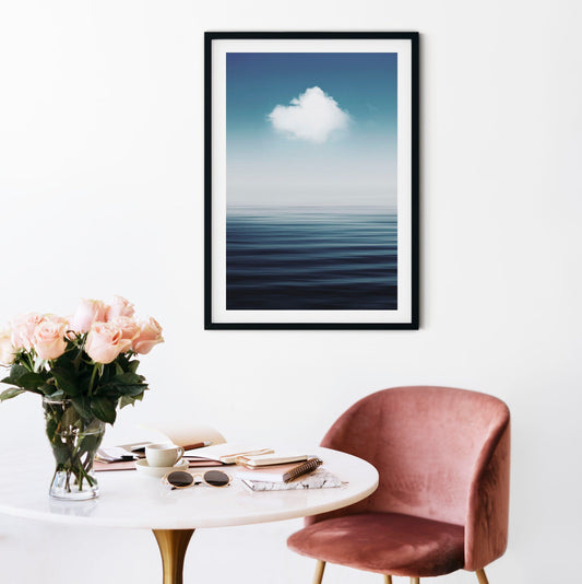 Relaxing Ocean Print, blue water photography Calm Water Print Smooth Ocean Print, Chill Landscape Horizon calm sea printPrint Photography Prints