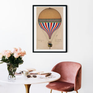 Framed print Hot air balloon art poster, vintage balloon art print, balloon room decor, old aviation, Balloon ride poster vintage prints Vintage Advertising Prints