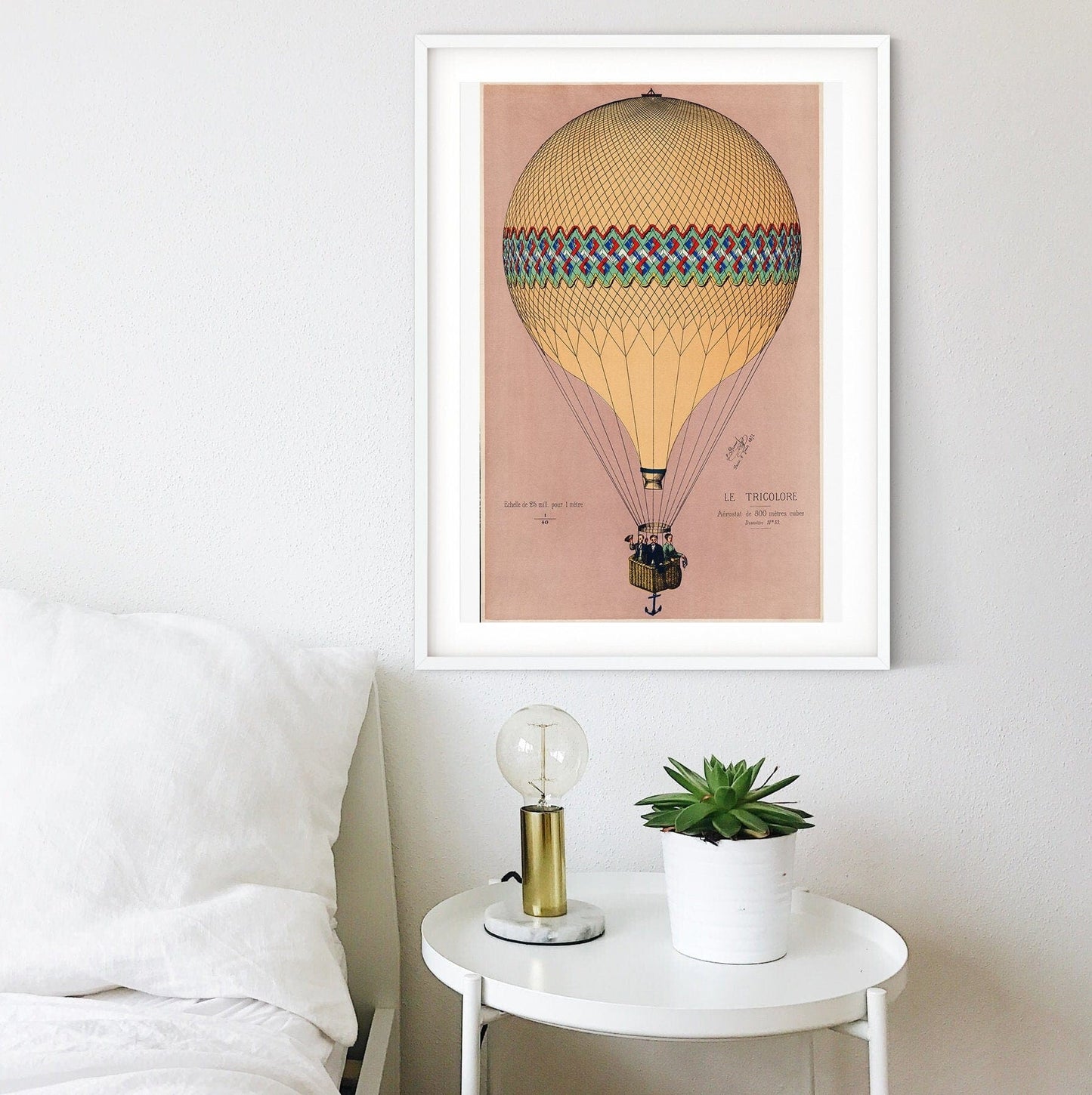 Framed print Hot air balloon art poster, vintage balloon art print, balloon room decor, old aviation, Balloon ride poster 2 Vintage Advertising Prints