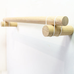 Wooden Kitchen Roll Holder, Round Oak modern scandinavian minimal kitchen wall mount wood paper rail