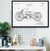 Harley Davidson Motorcycle patent print, UNCOLOURED motorbike prints Patent Prints